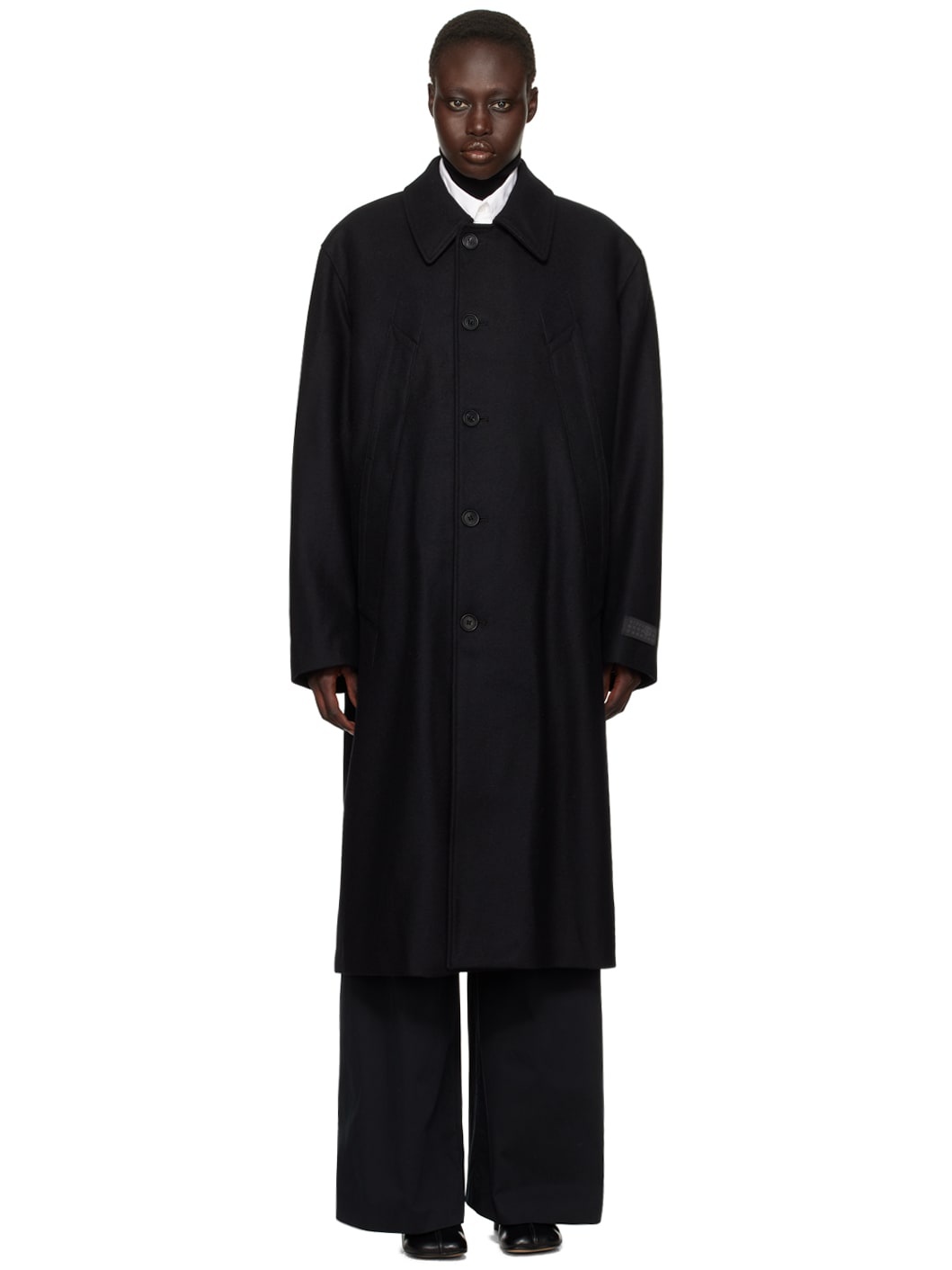 コート Mm6 Maison Margiela Wool Coat MM6 Maison Margiela Black Wool Coat | REVERSIBLE