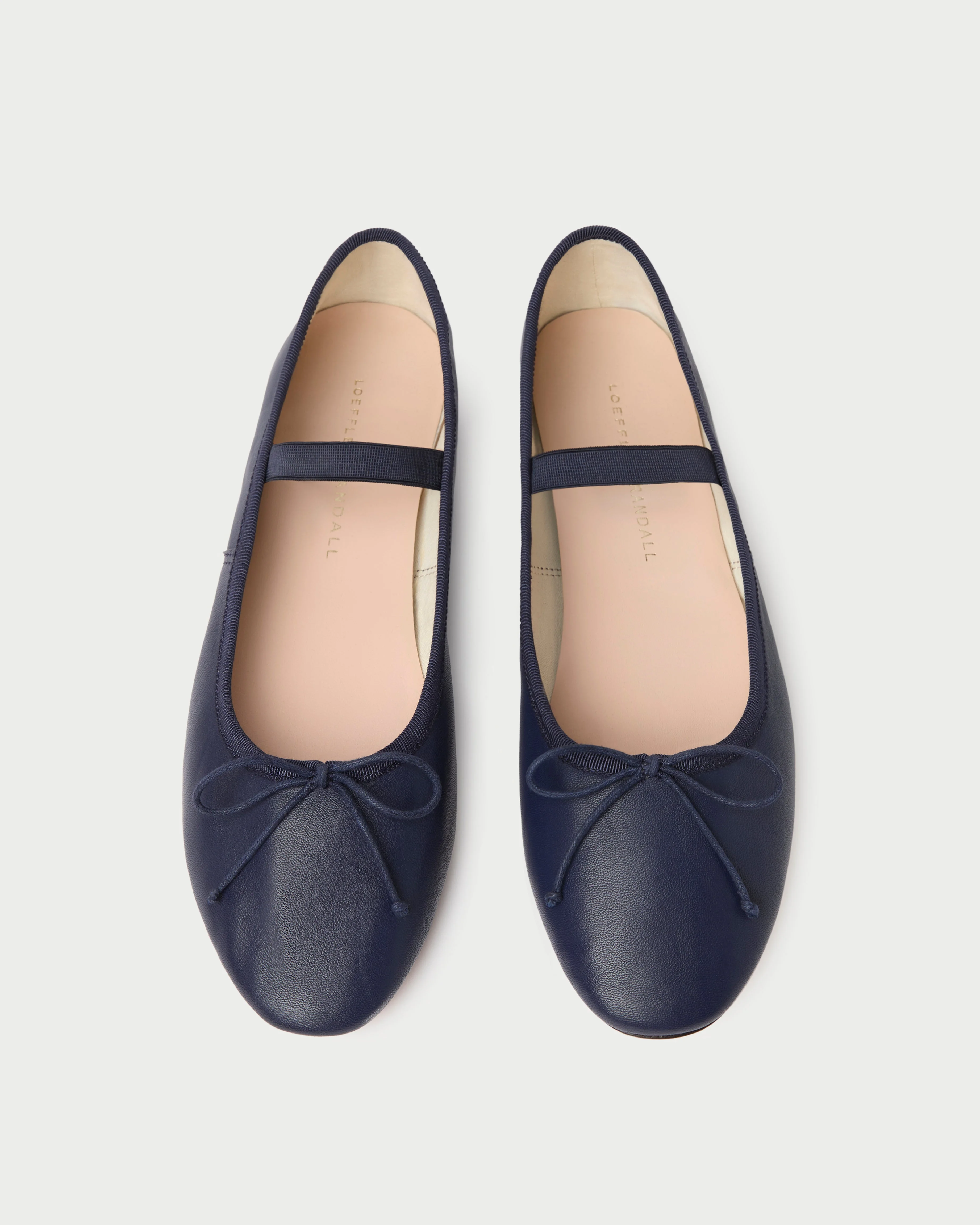 Leonie Navy Leather Ballet Flat - 1