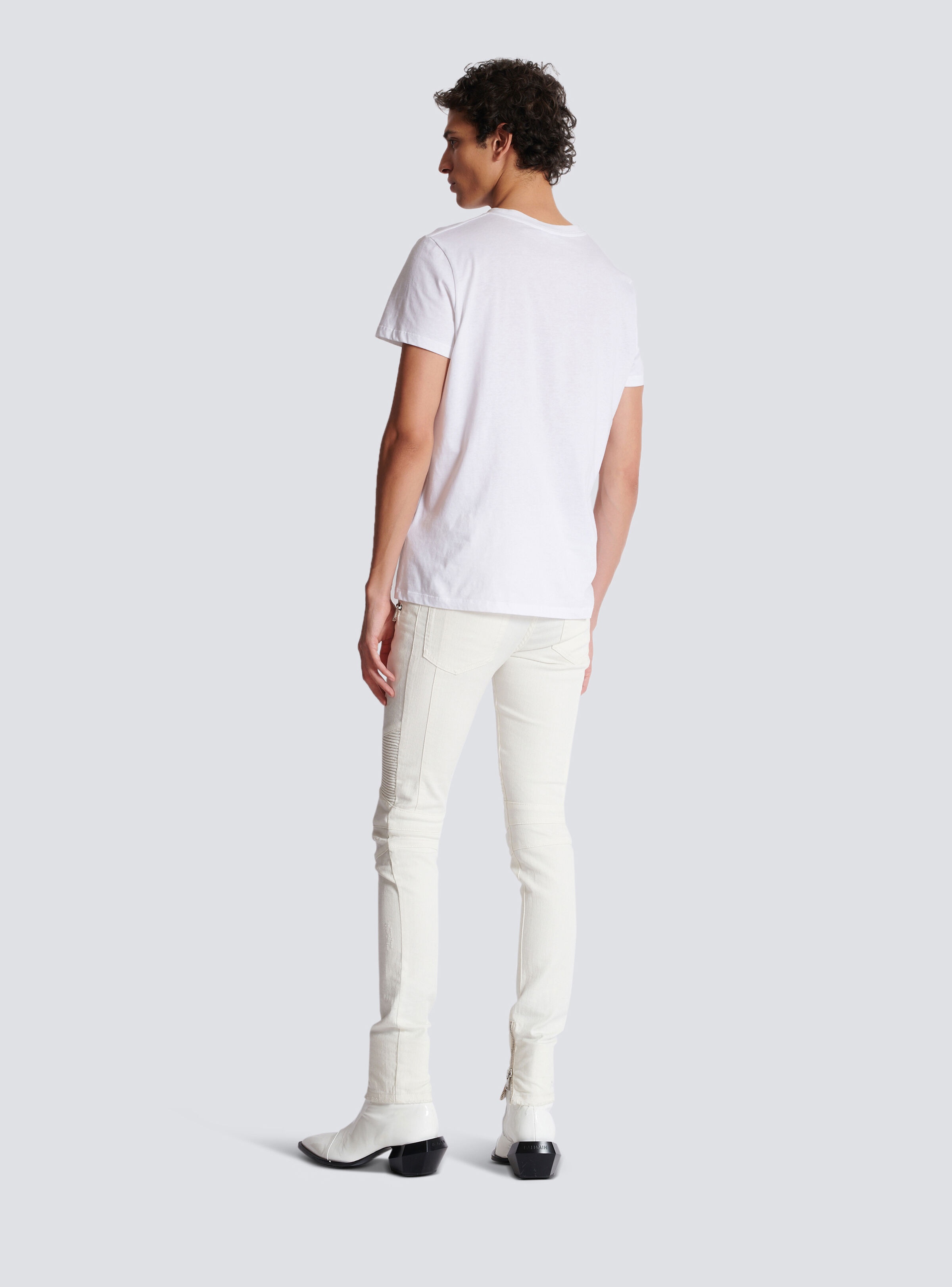 Balmain Paris flocked short-sleeved T-shirt - 4