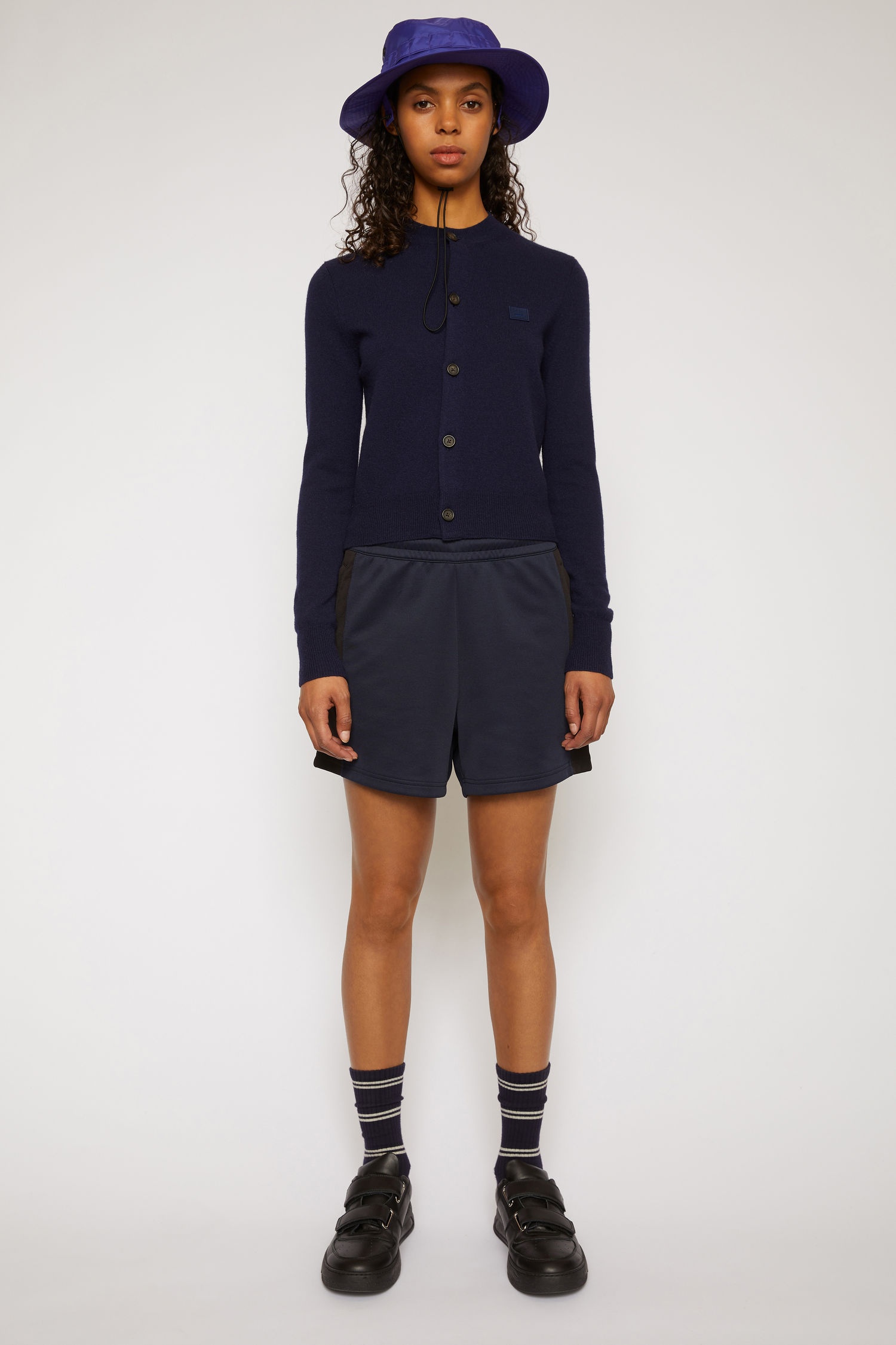 Crew neck cardigan navy blue - 2