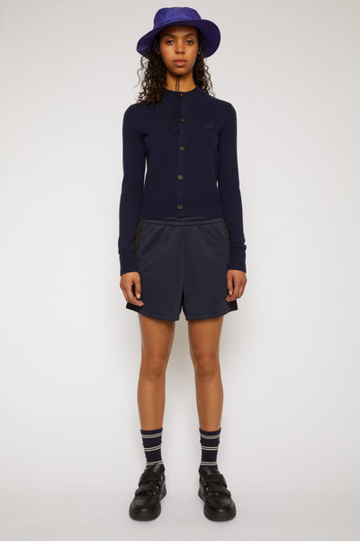 Acne Studios Crew neck cardigan navy blue outlook