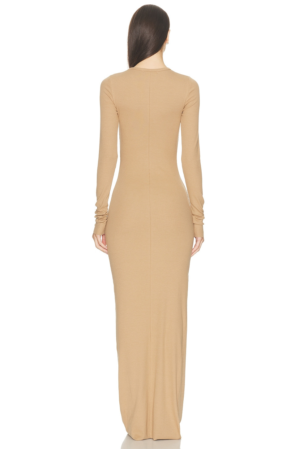 Long Sleeve Crewneck Butter Rib Maxi Dress - 3