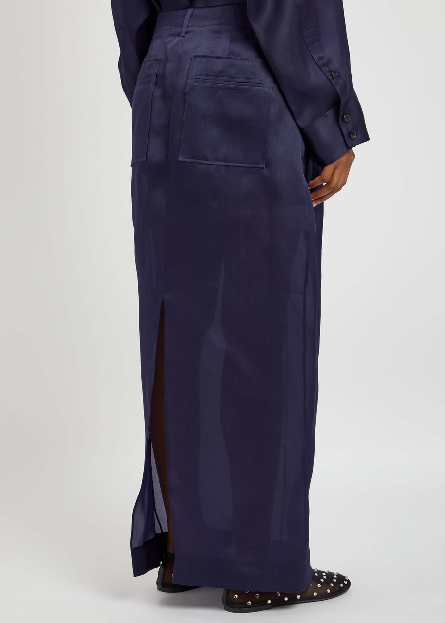 Khaite Lucian Semi-sheer Silk Maxi Skirt - 3