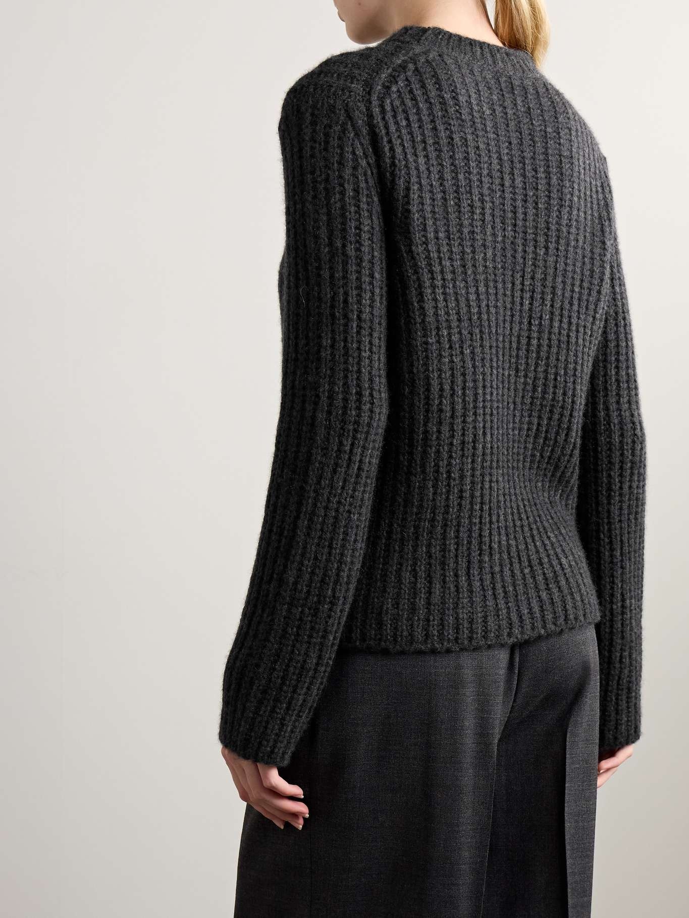 Idli ribbed cashmere and silk-blend sweater Anthracite - 3