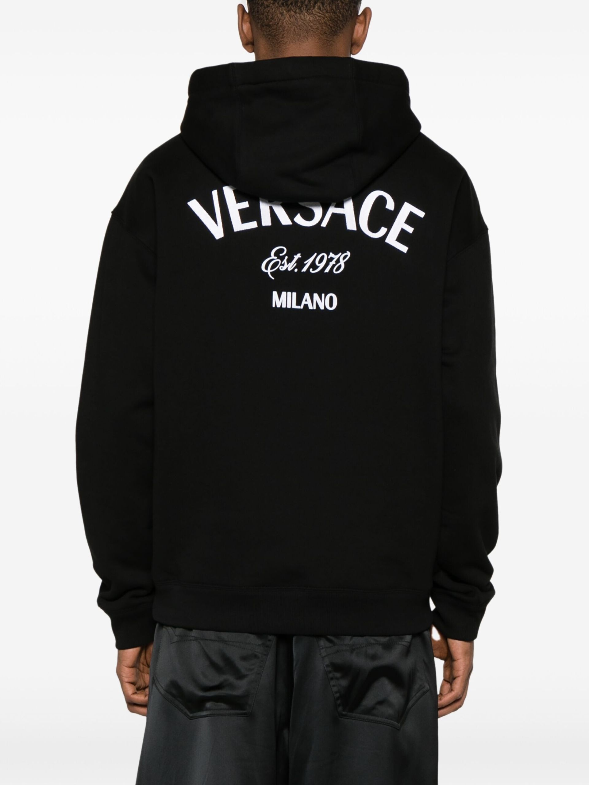 Black Versace Milano Stamp Hoodie - 4