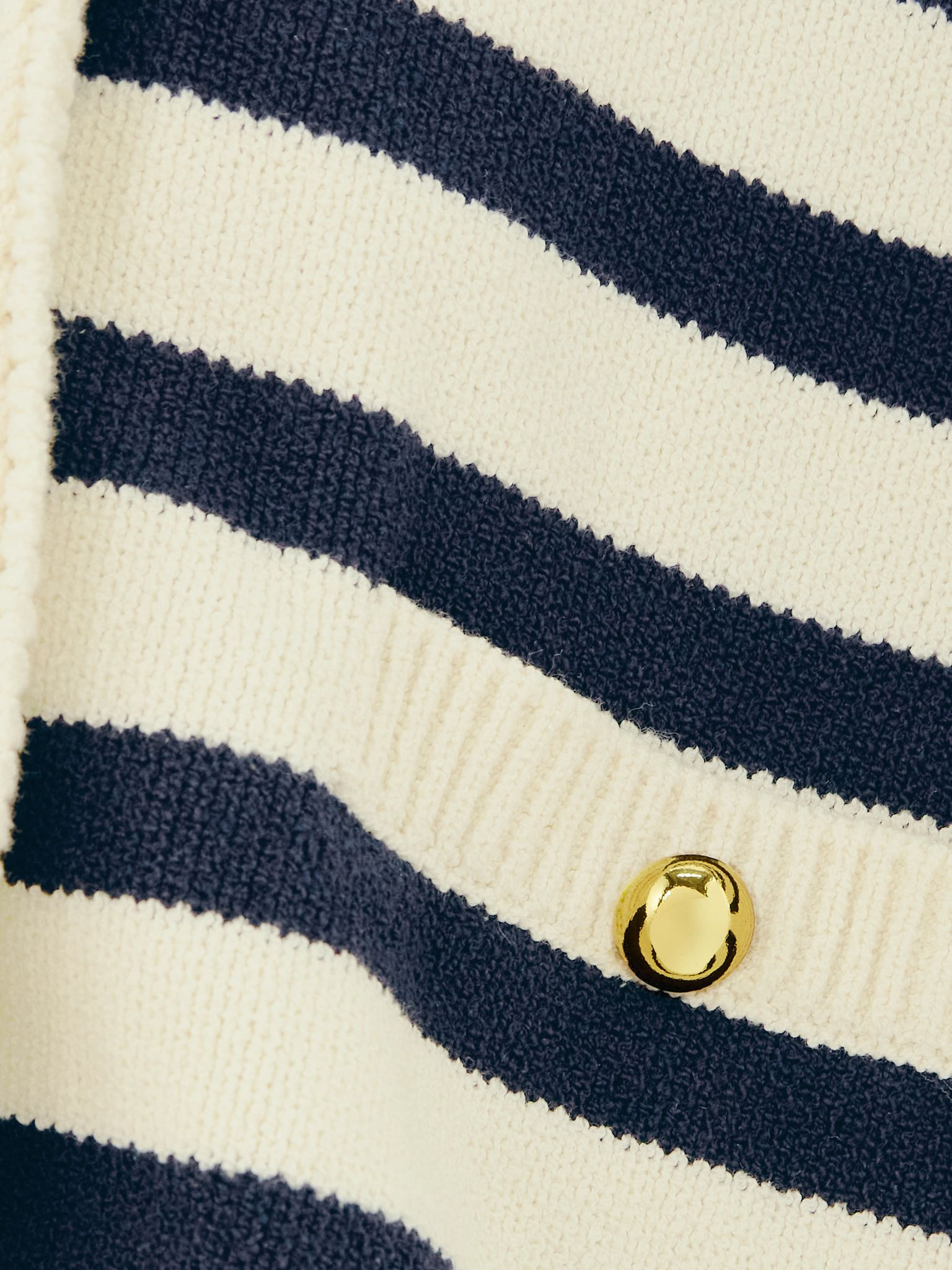 The Harbor striped cotton-blend cardigan Cream - 4