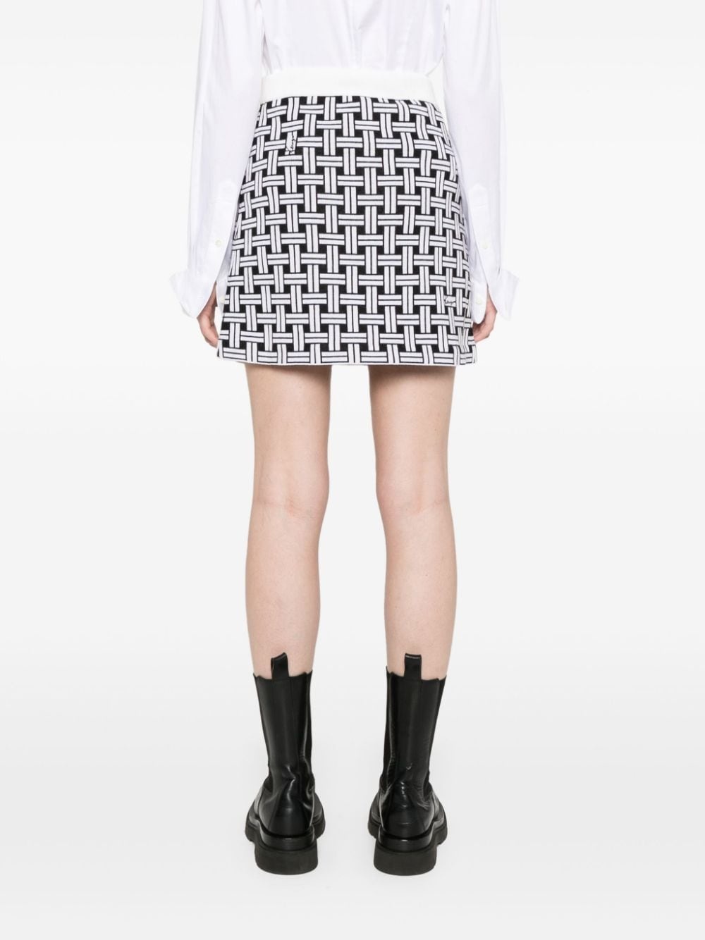 patterned-jacquard mini skirt - 4