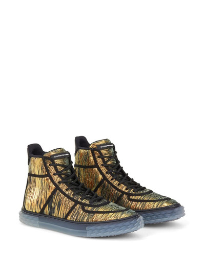 Giuseppe Zanotti metallic lace-up trainers outlook