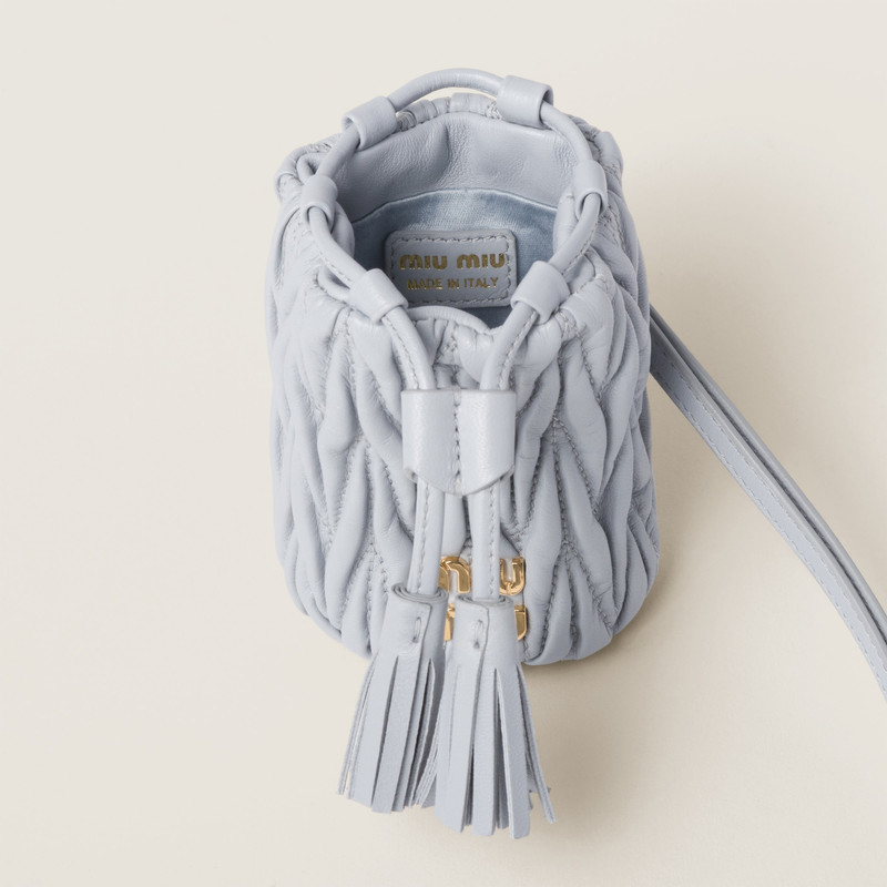 Miu Miu Matelassé nappa leather micro bag outlook