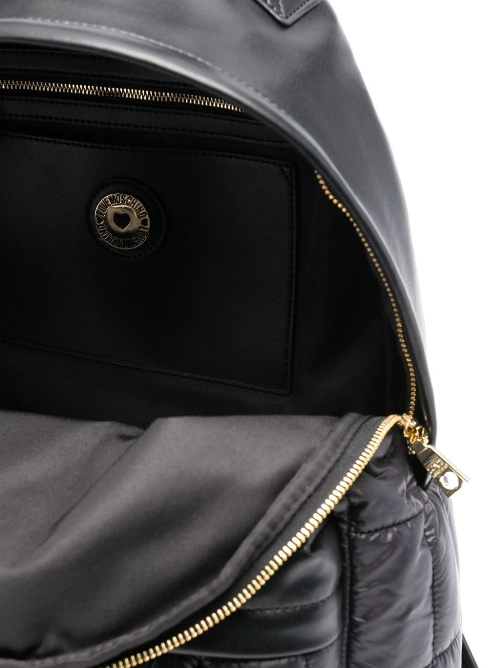 logo-plaque padded backpack - 5