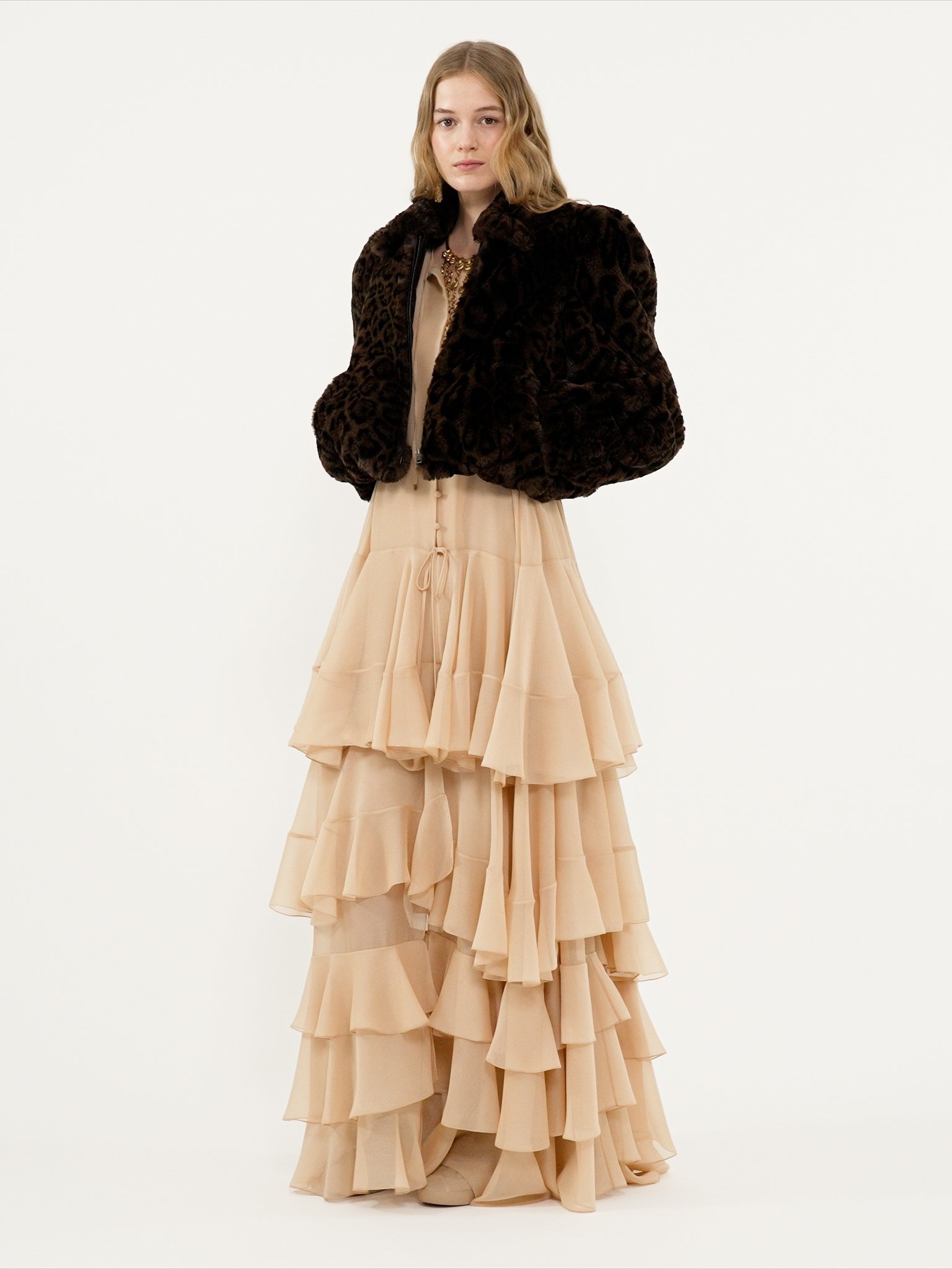 CROPPED BOMBER JACKET IN FAUX FUR - 5