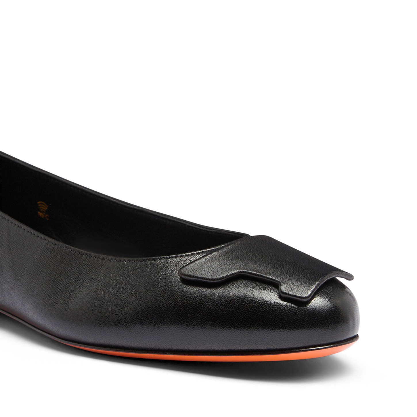 Women's black leather ballet flat - 6