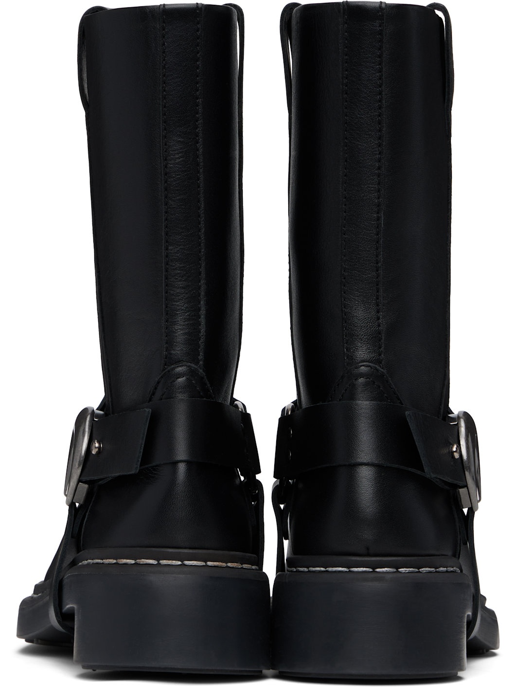Black Metal Free Leather MS Moto Boots - 2