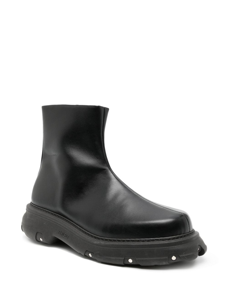 PHILEO Trucker leather ankle boots outlook