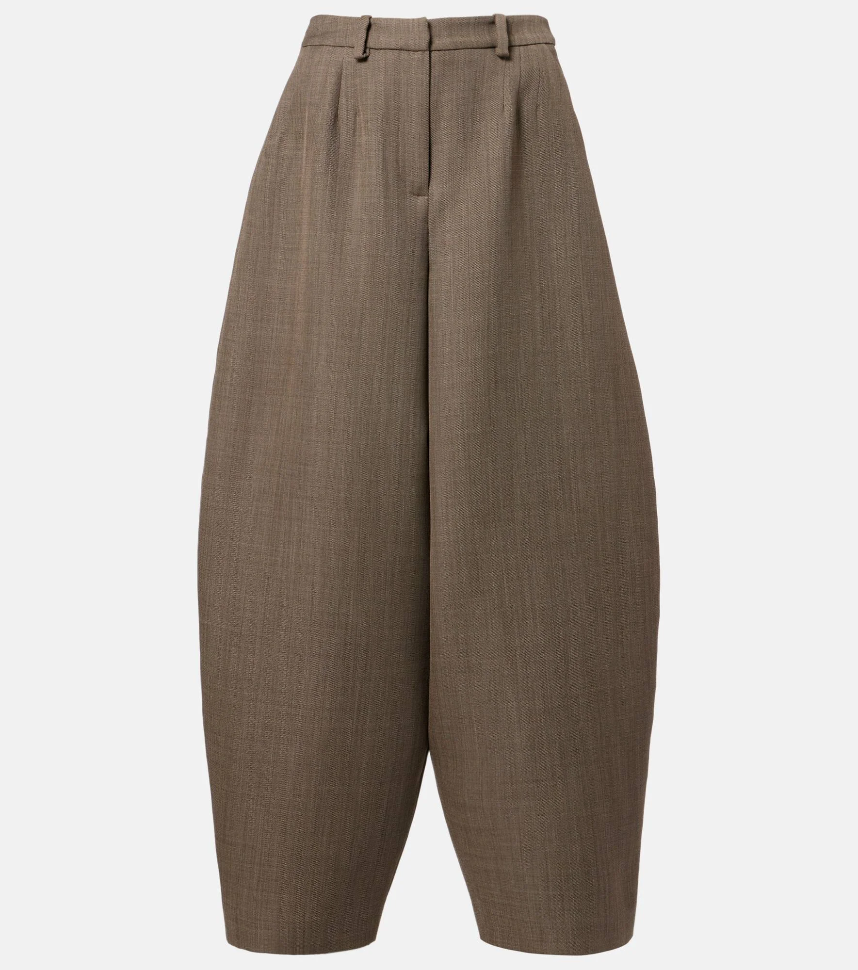 Wool barrel-leg pants - 1