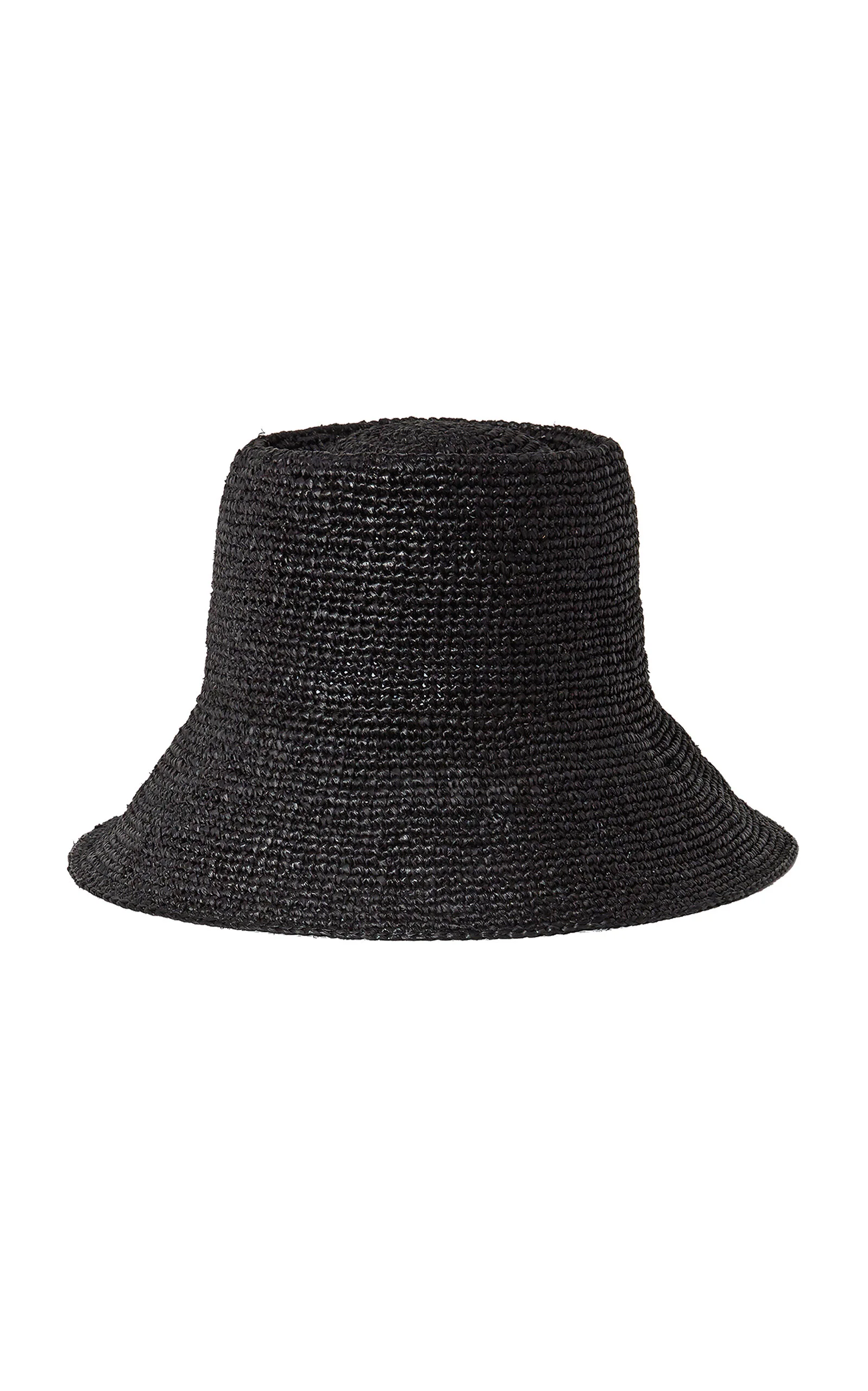 Felix Handwoven Raffia Bucket Hat black - 1