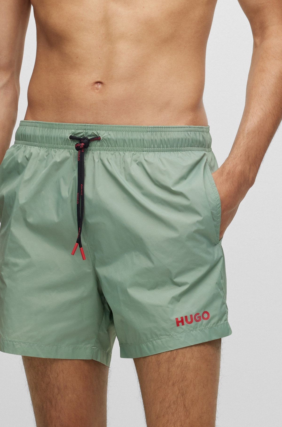 FULLY LINED SWIM SHORTS WITH LOGO PRINT - 3