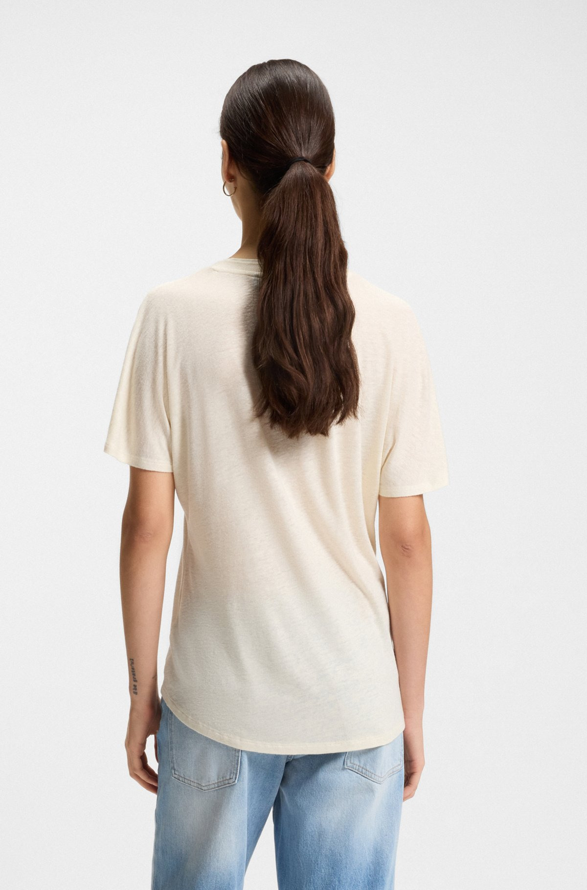 V-NECK T-SHIRT WITH DOUBLE B MONOGRAM - 4