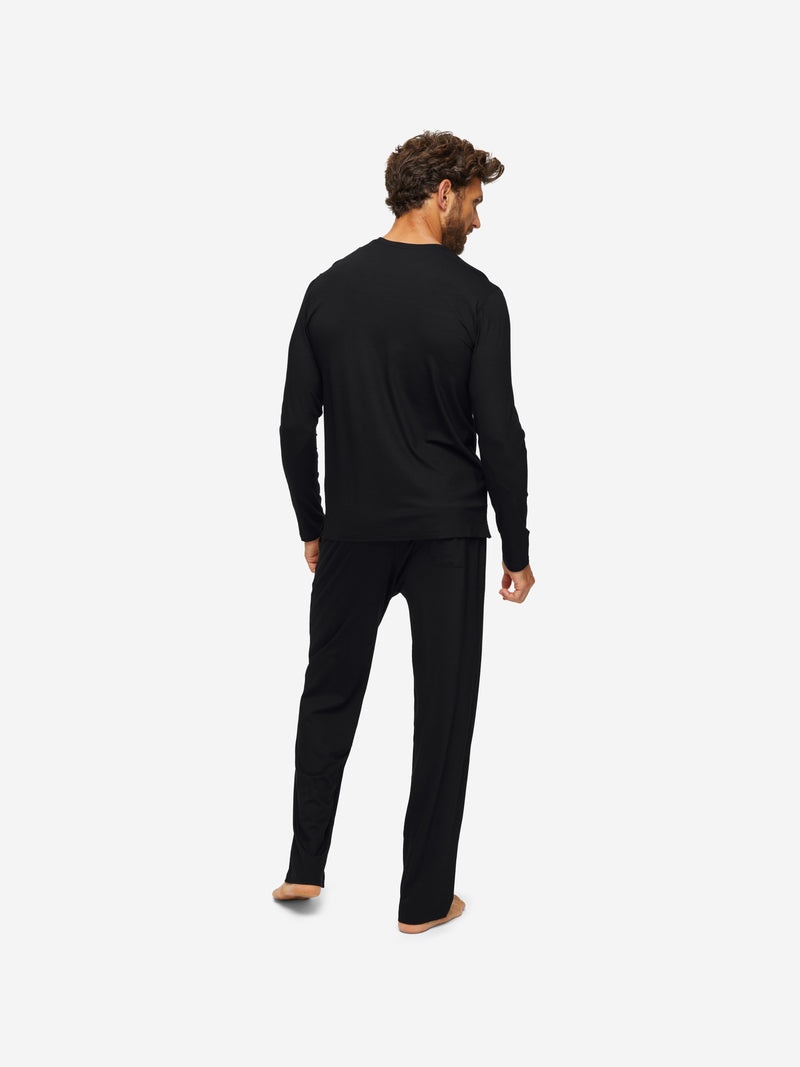 Men's Long Sleeve T-Shirt Basel Micro Modal Stretch Black - 4