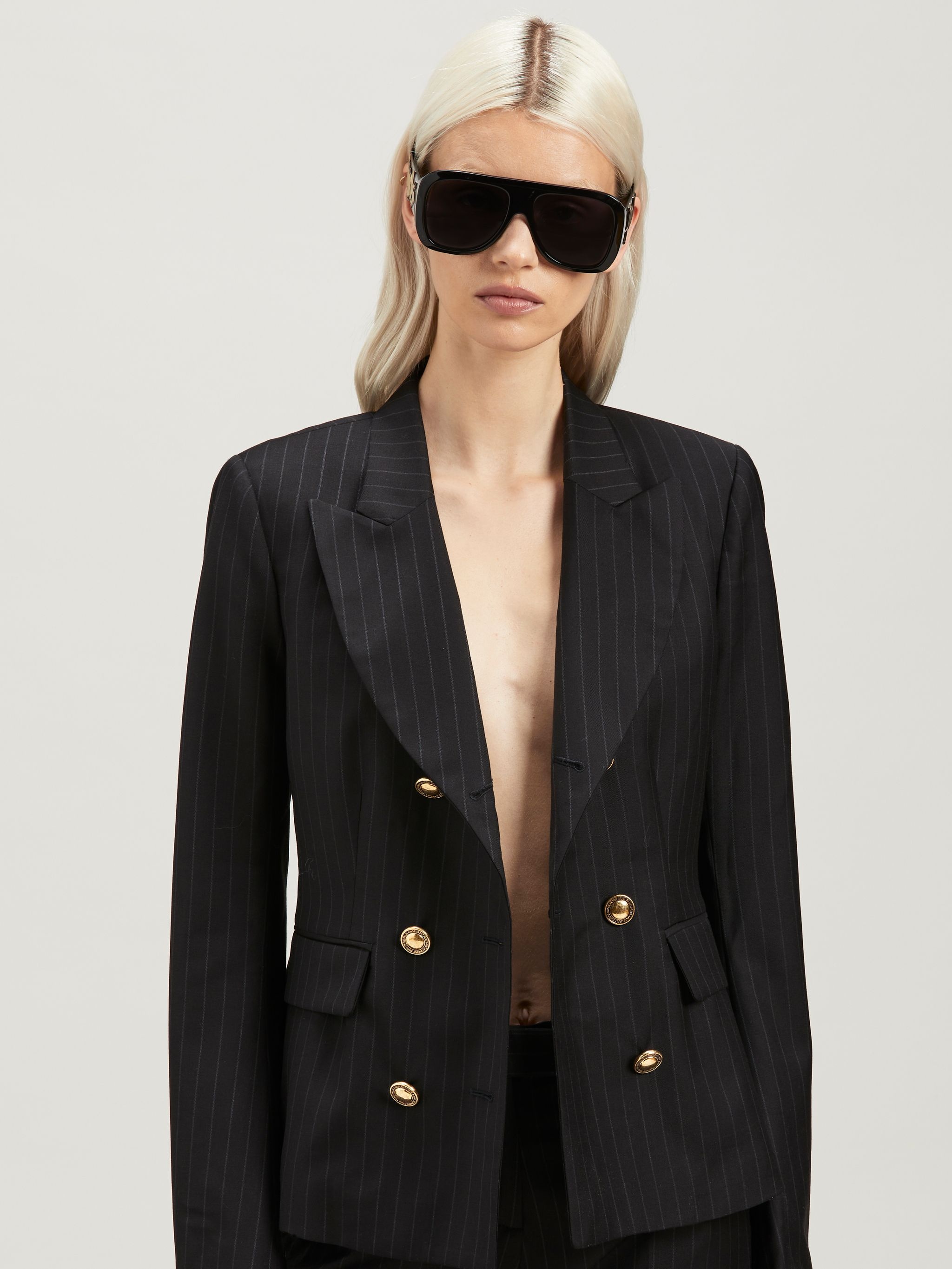PINSTRIPE DOUBLE BLAZER - 6