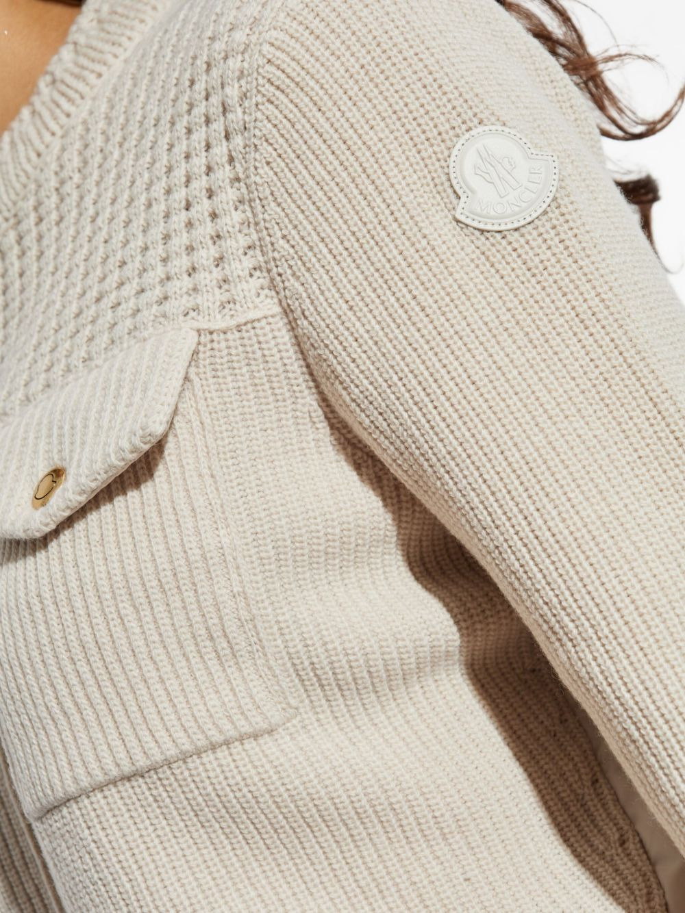 ribbed pocketed cardigan - 5