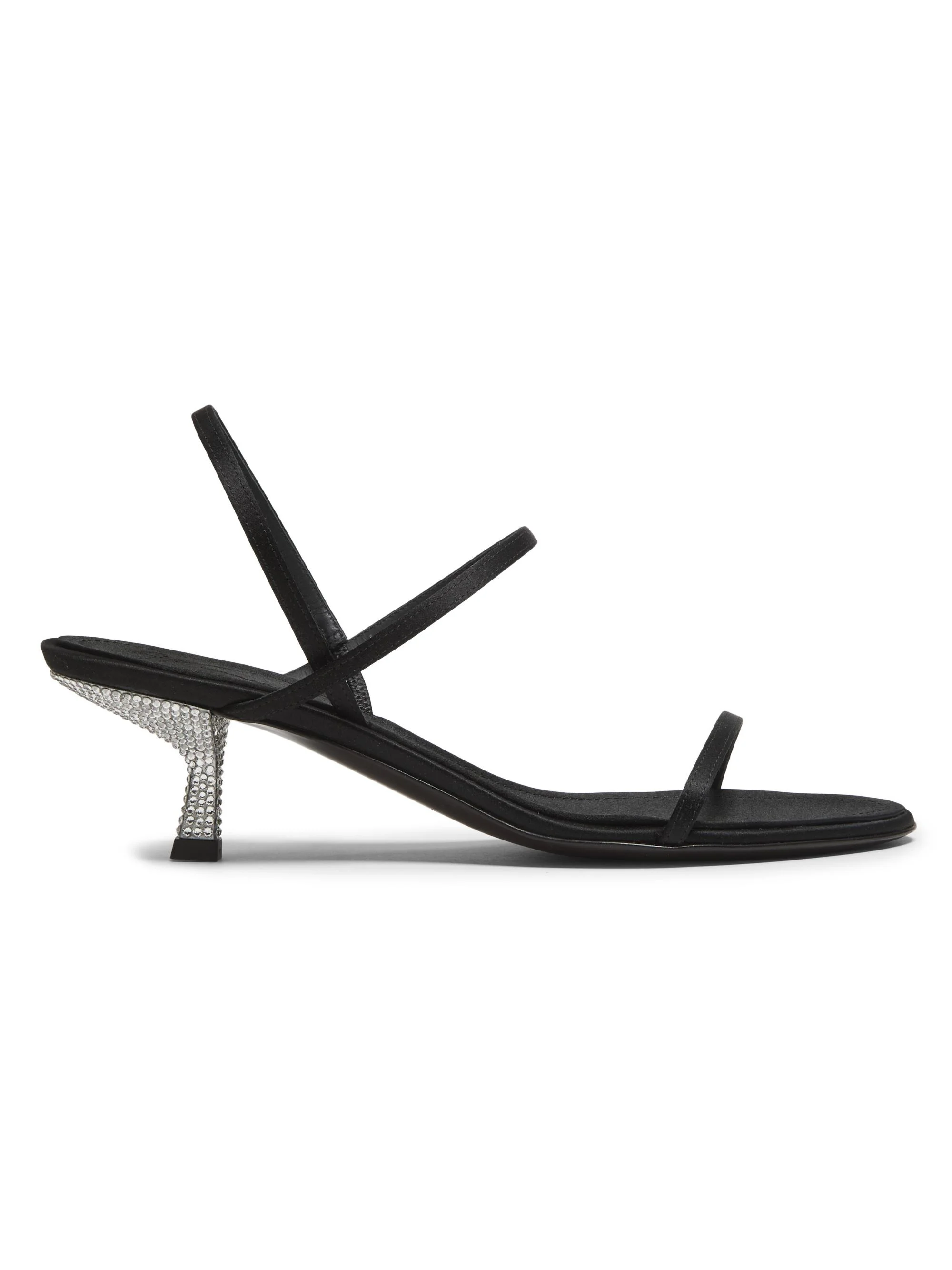 Women's Raso Nero 50MM Silk Sandals - Black - 1