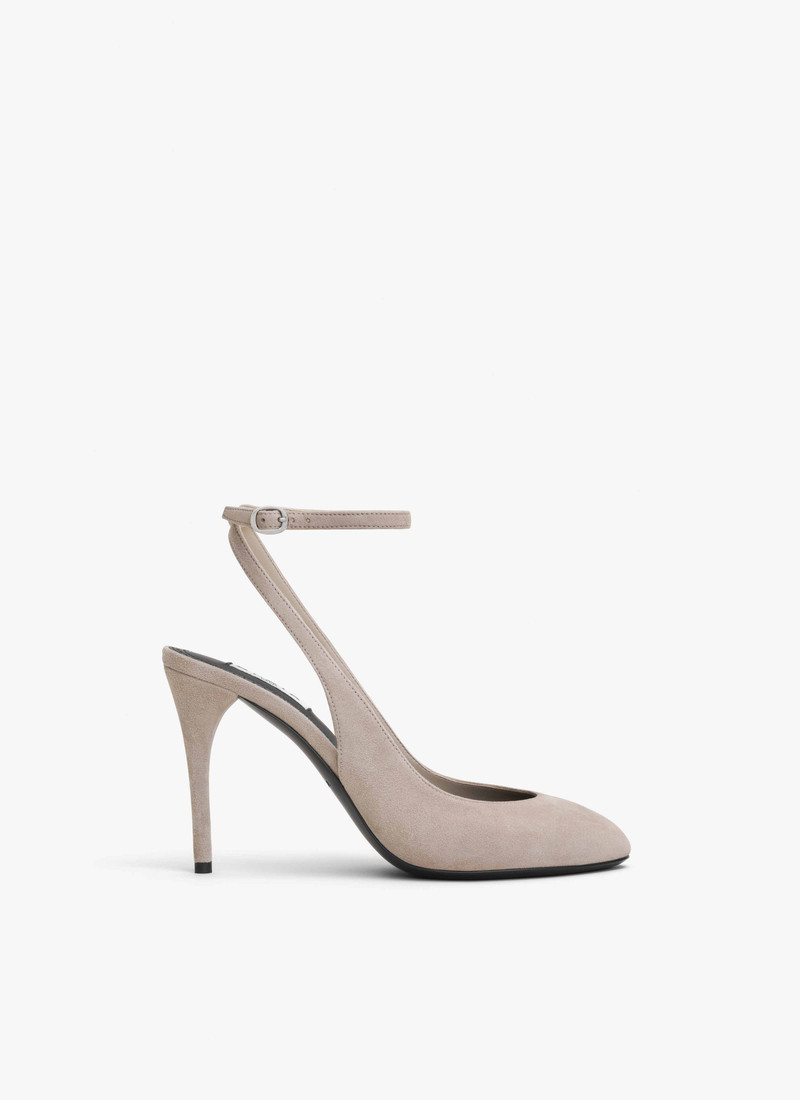 DECOLLETE SLINGBACKS IN SUEDE GOATSKIN - 1
