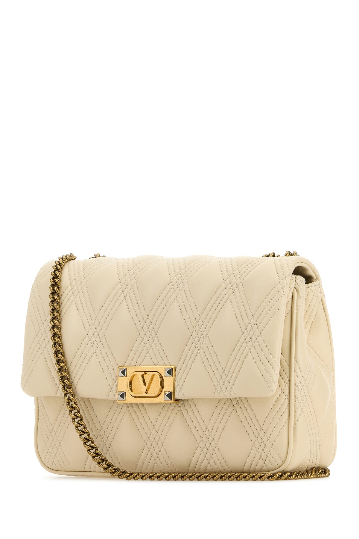 Ivory nappa leather large Quiltie 67 shoulder bag - 2