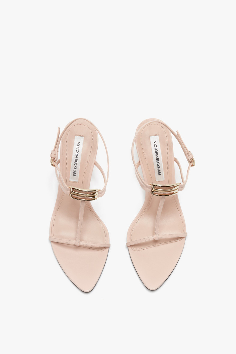 Frame Detail Sandal In Nude Leather 6