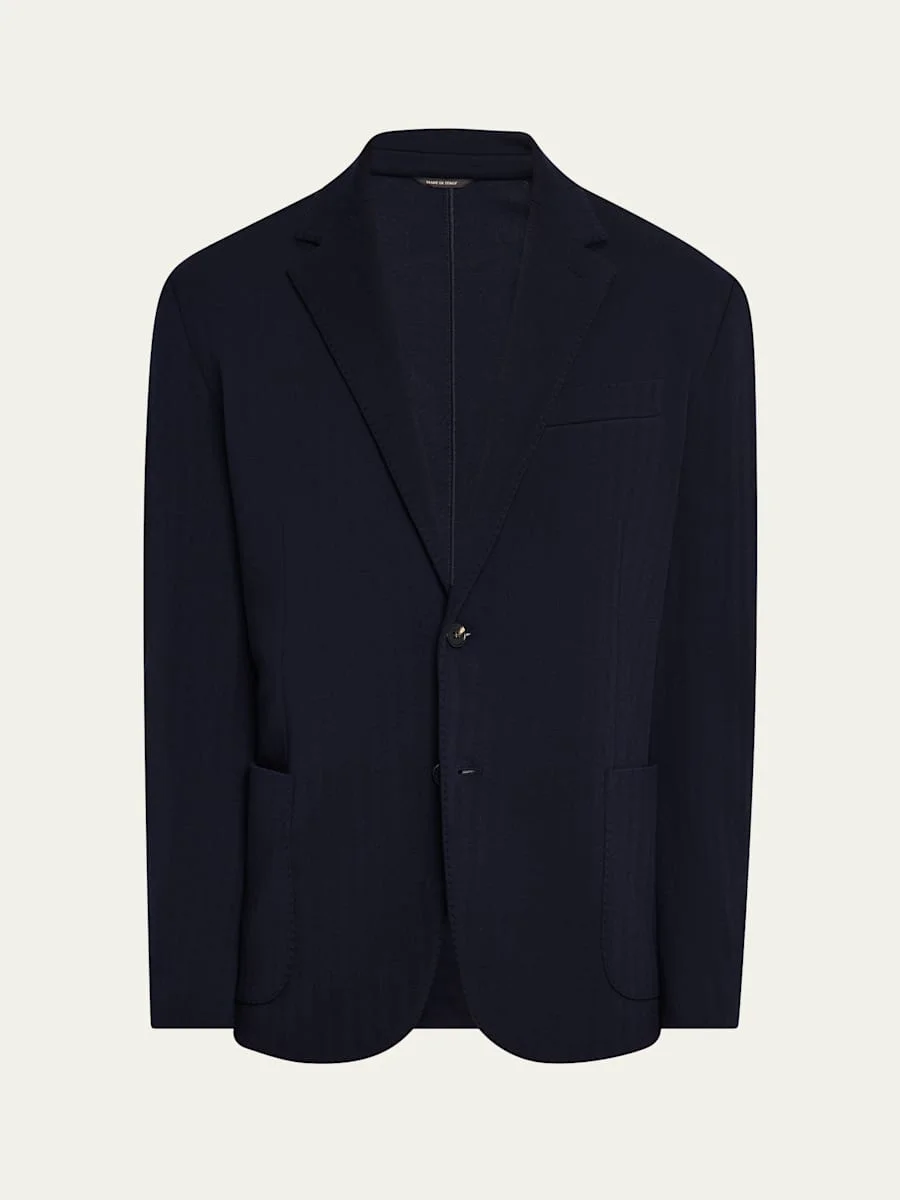 Men's Chevron Wool Sport Coat - 1