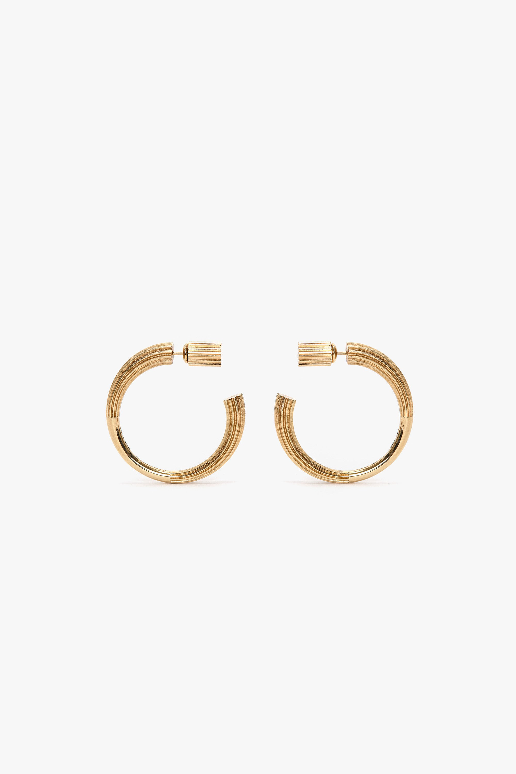 Cufflink Earrings In Light Gold - 3