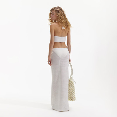 self-portrait White Crochet Crop Top outlook