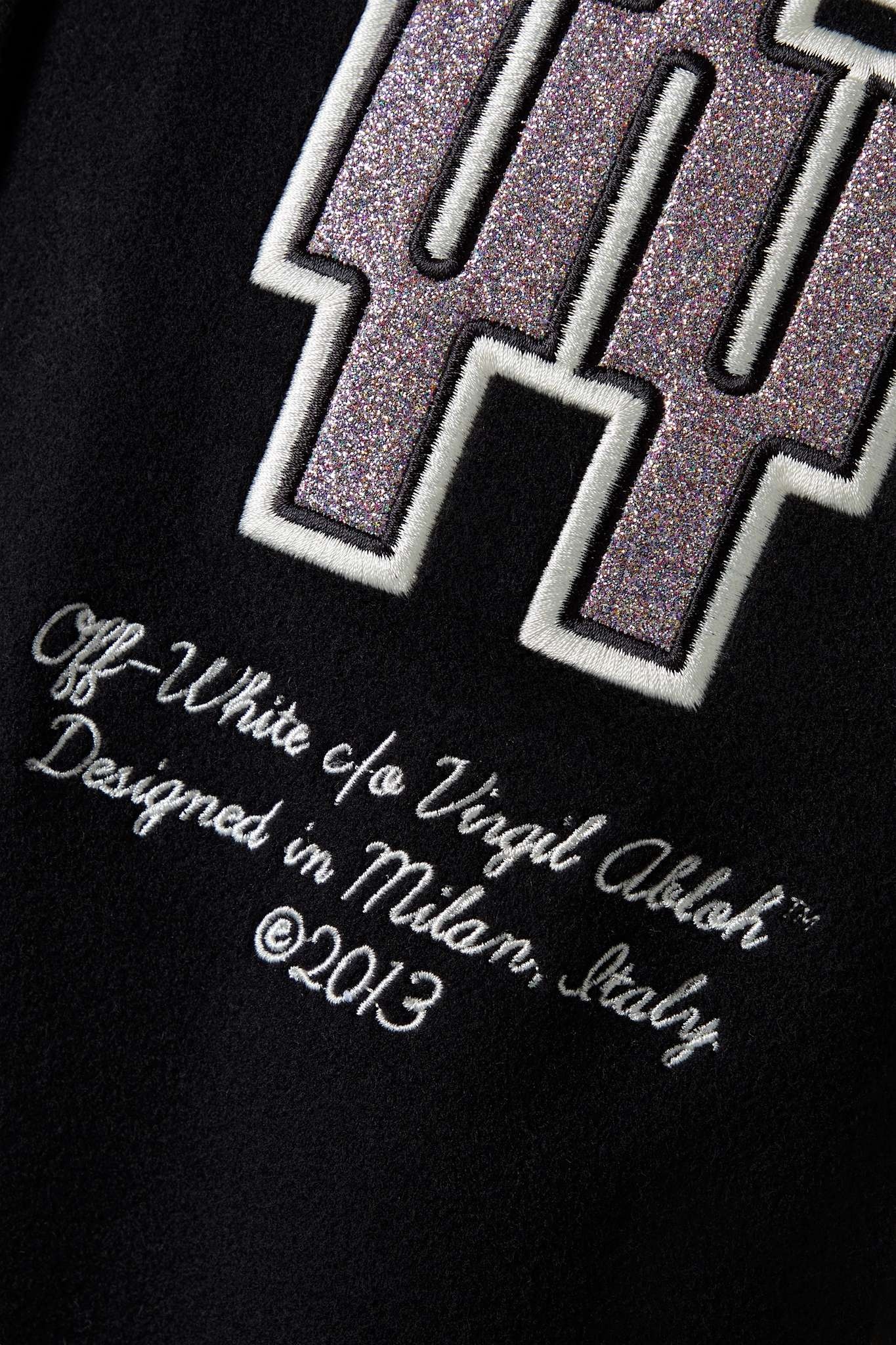 Appliquéd embroidered wool-blend and leather bomber jacket - 4