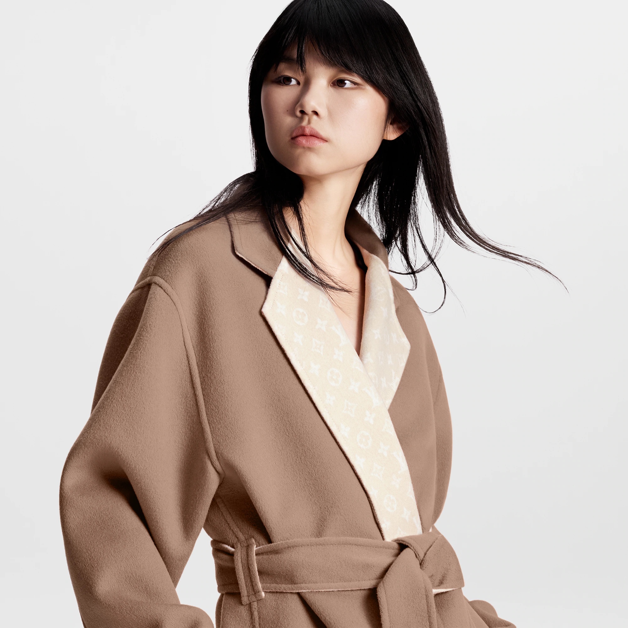 Lapel Collar Wrap Coat - 2