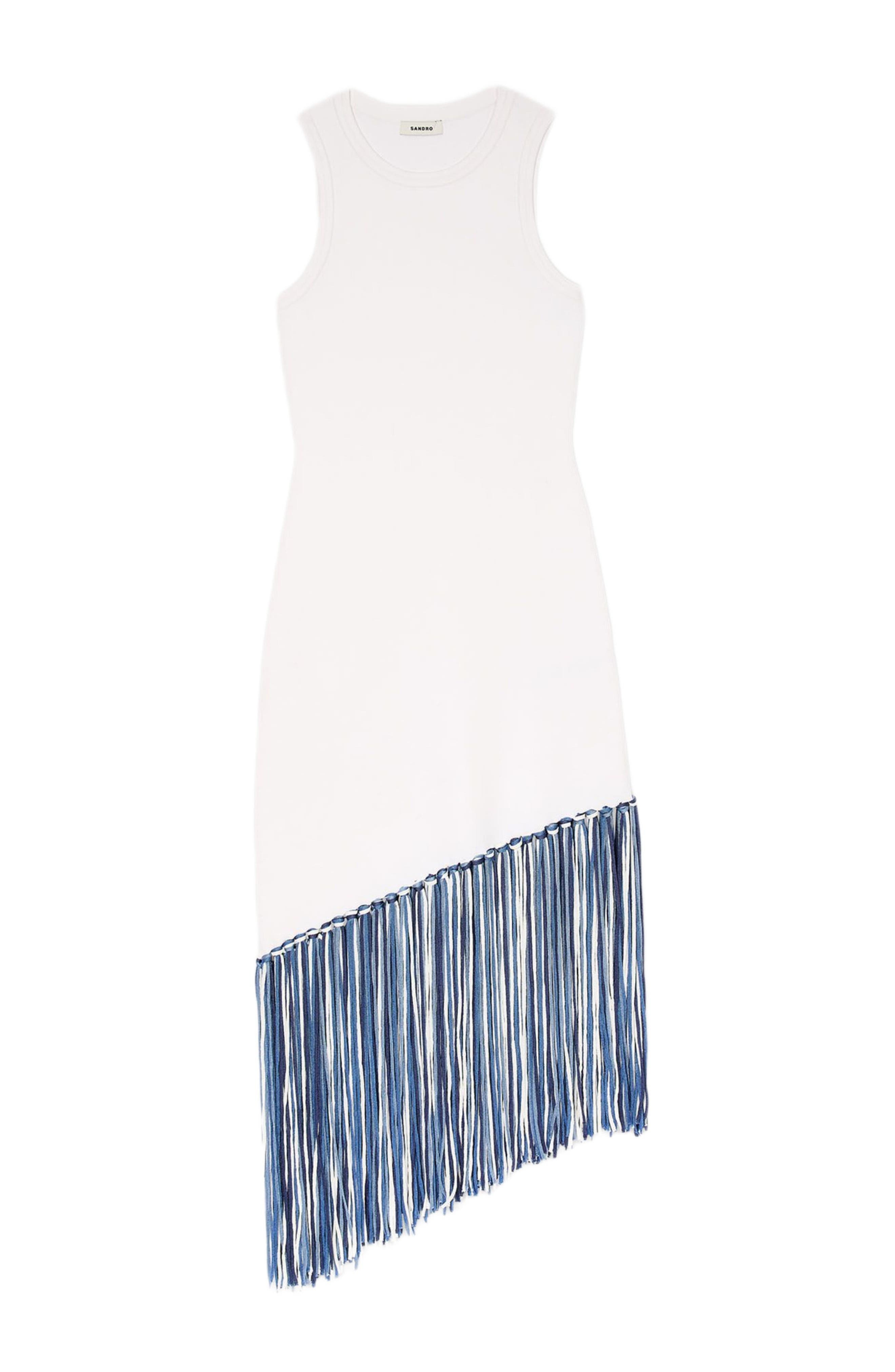 SANDRO Fringed maxi dress in White at Nordstrom - 5