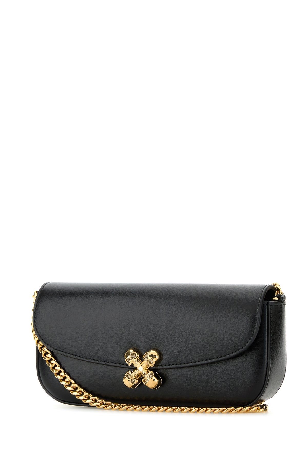 Black healthier small Skull Flower crossbody bag - 2