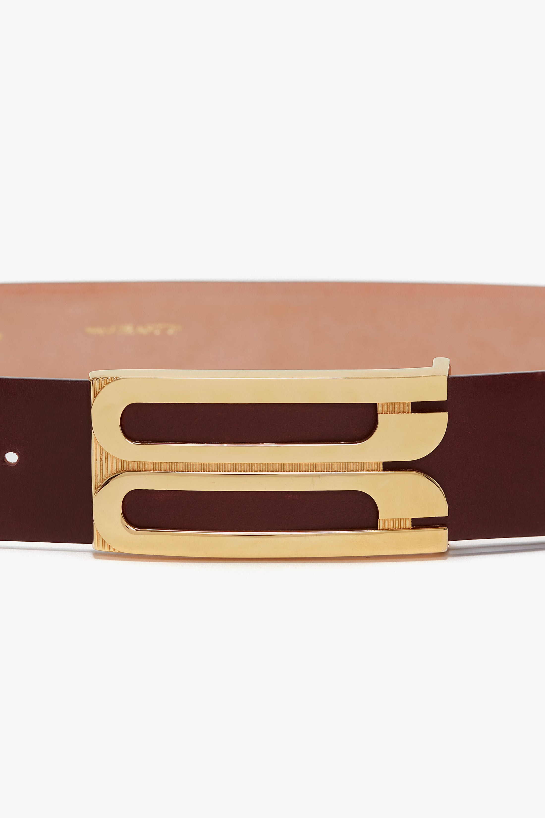 Jumbo Frame Belt In Burgundy Leather - 4