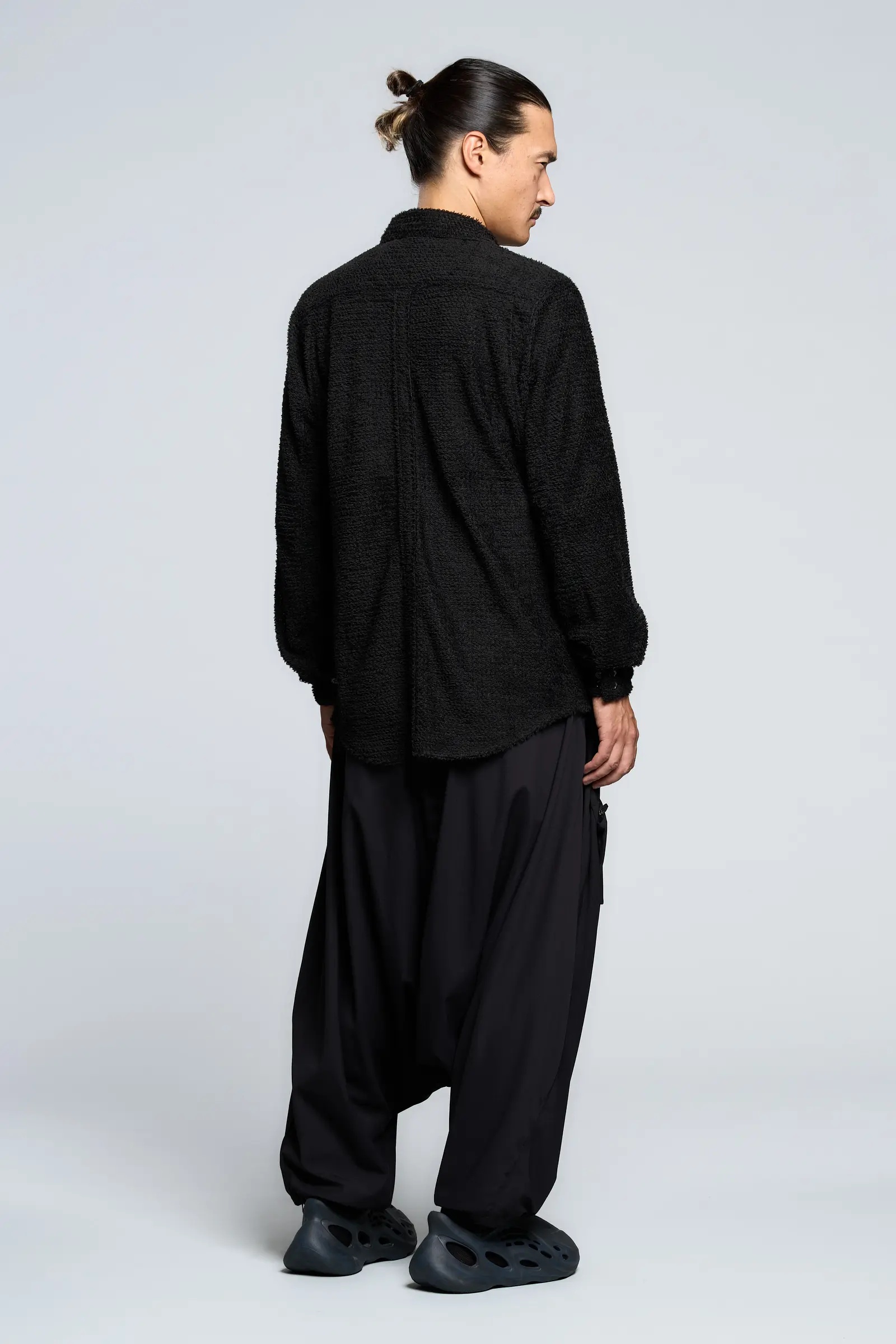 LA1-AD Lofted Knit Fiber Long Sleeve Shirt Black - 3