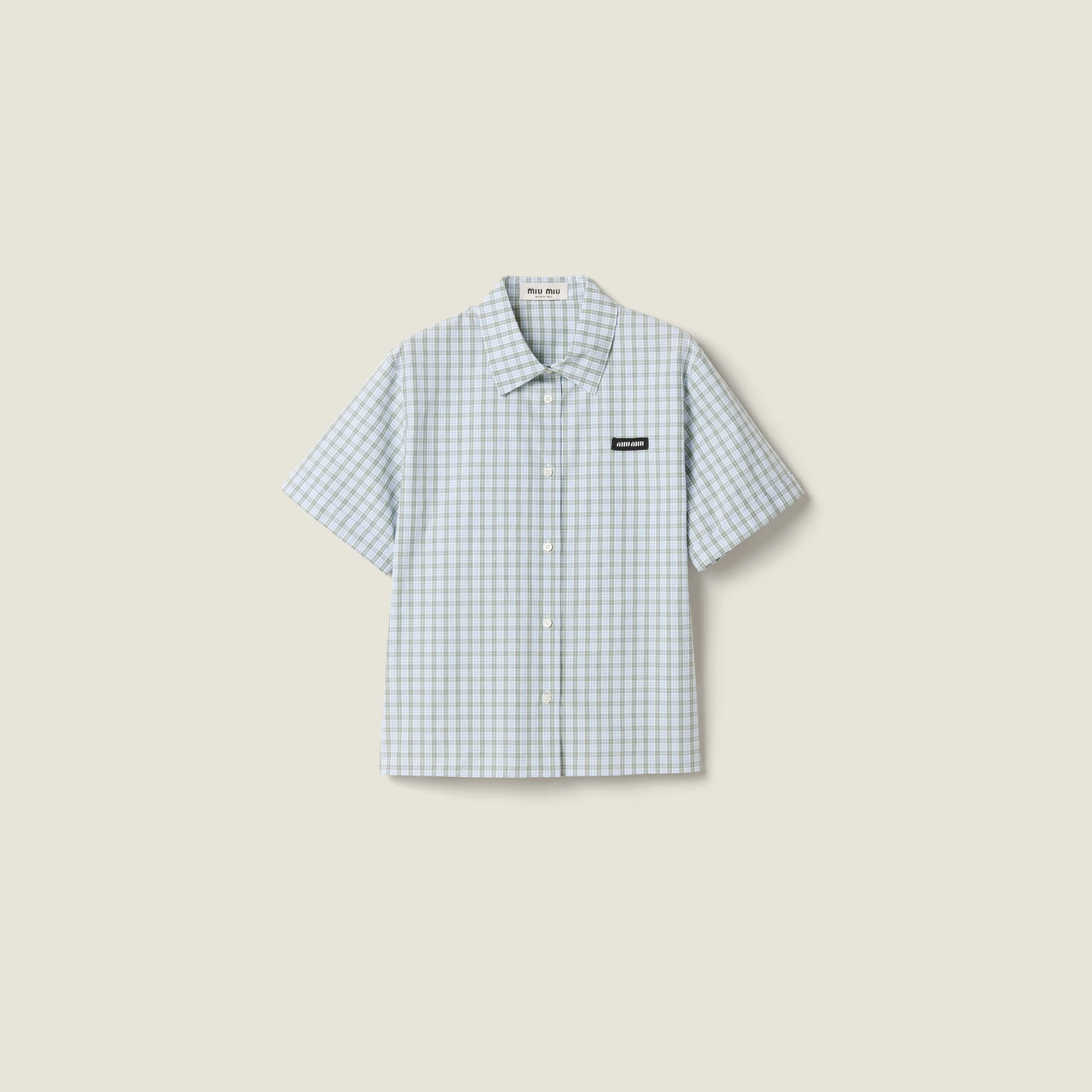 Checked poplin shirt - 1