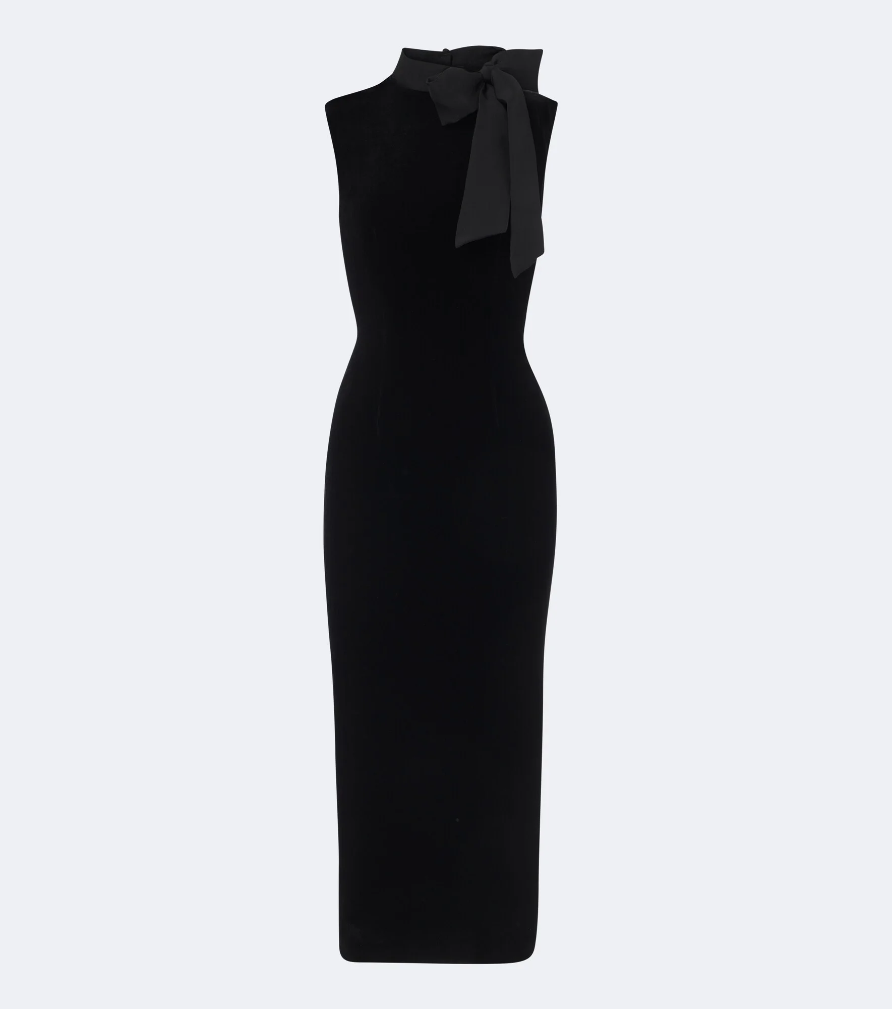 Tie-neck velvet cocktail dress - 1