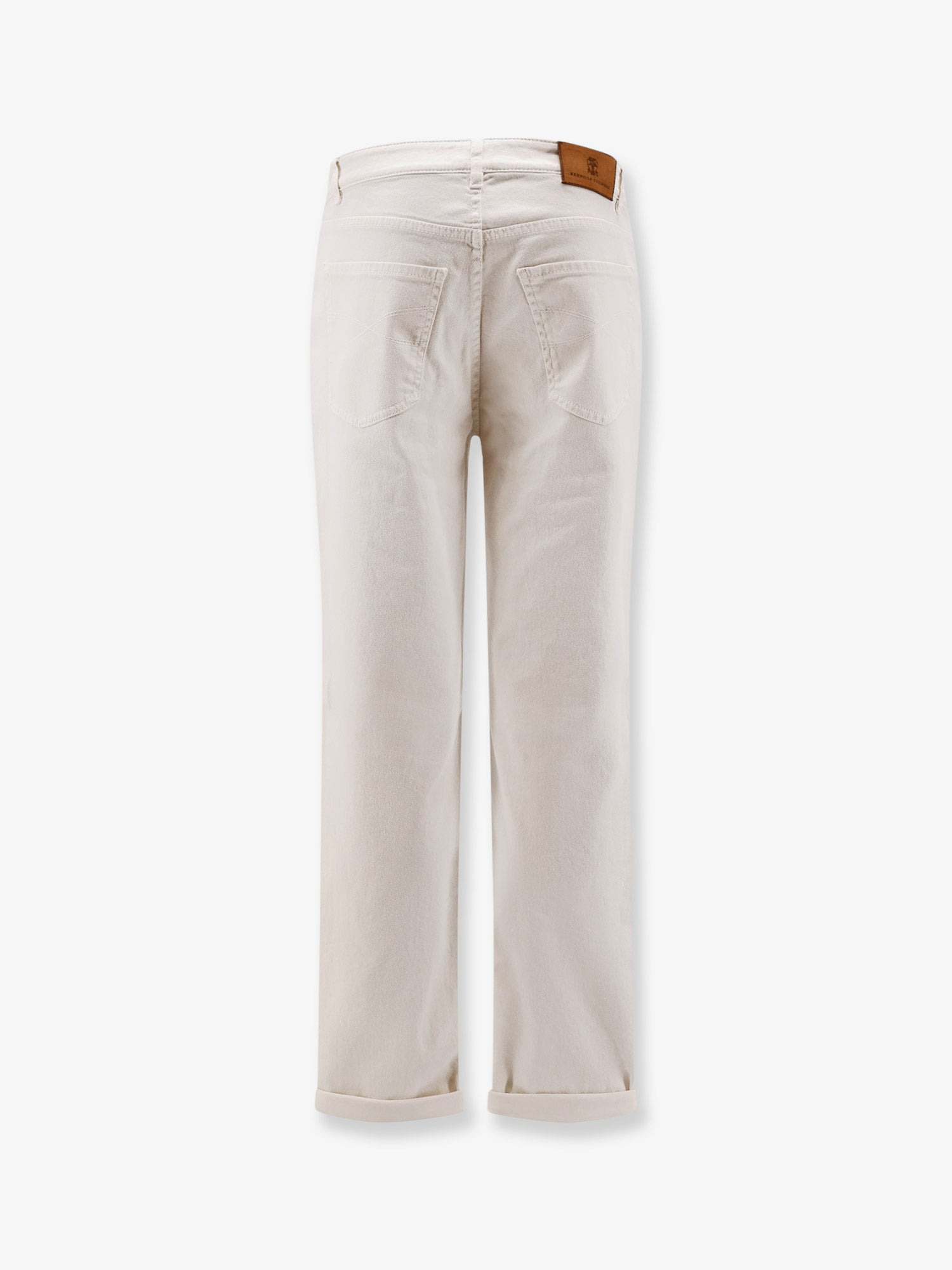 TRADITIONAL FIT WHITE DENIM TROUSERS - 2