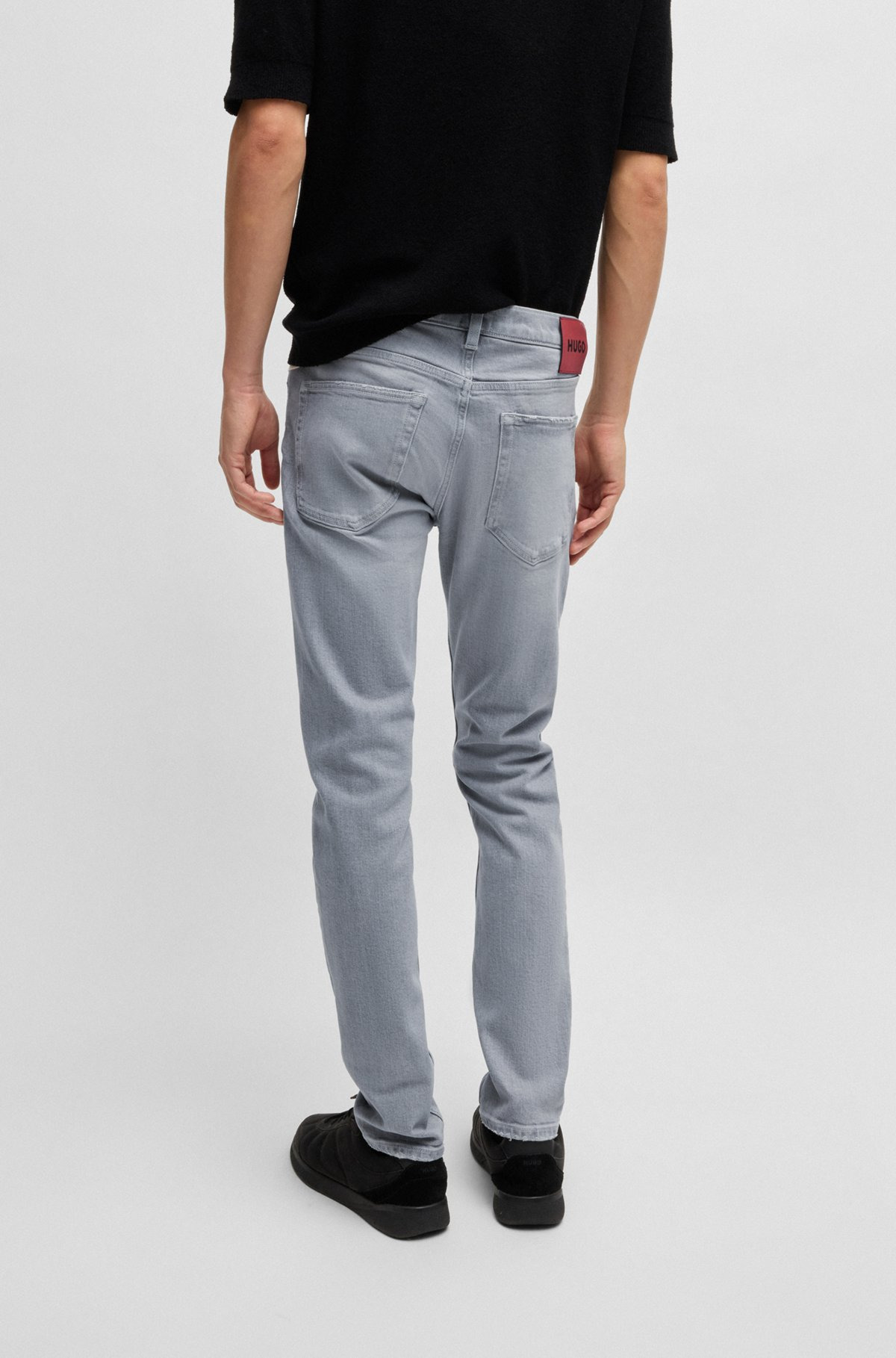 EXTRA-SLIM-FIT JEANS IN SILVER-GRAY STRETCH DENIM - 4