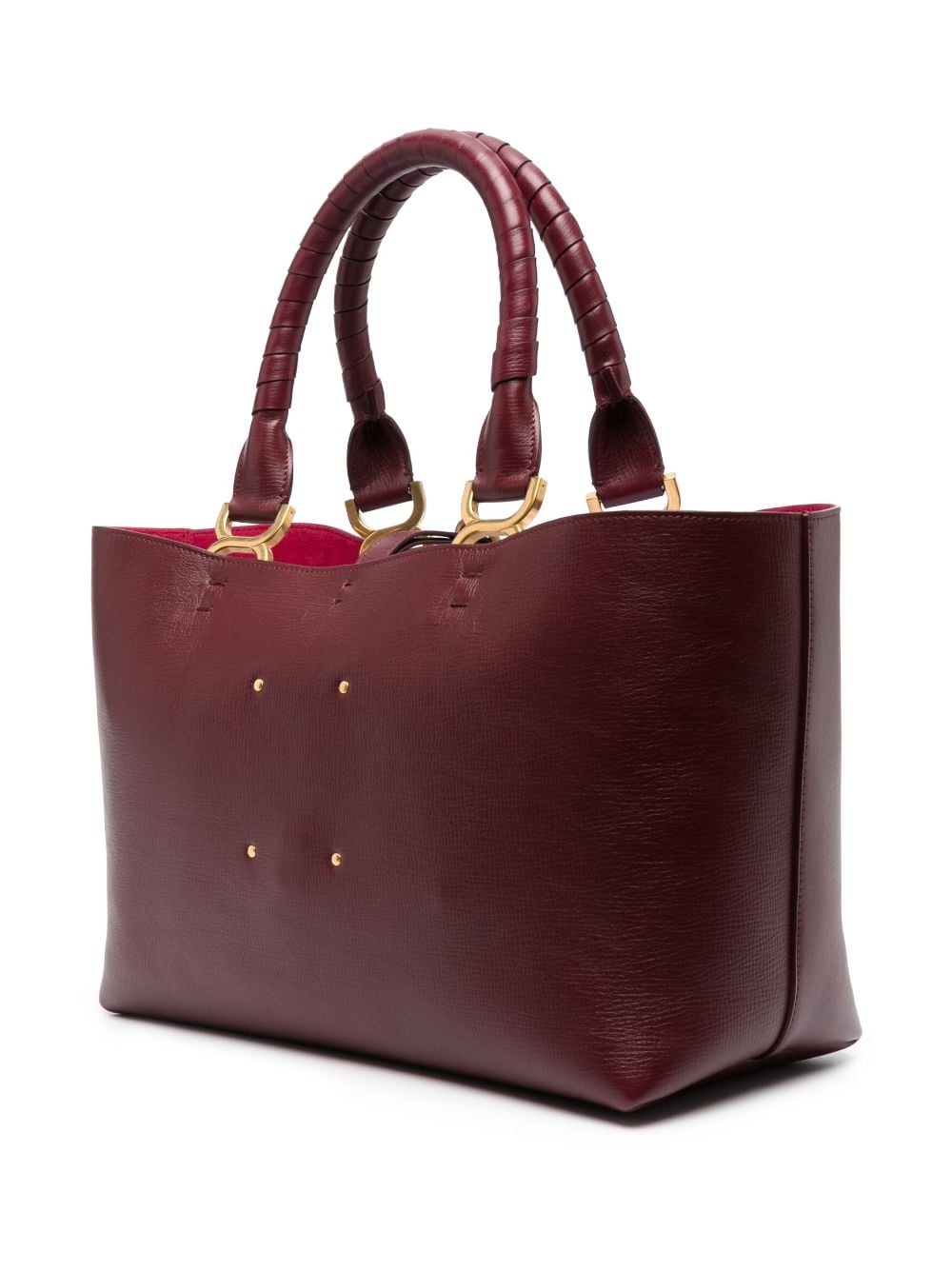 open-top leather tote bag - 4