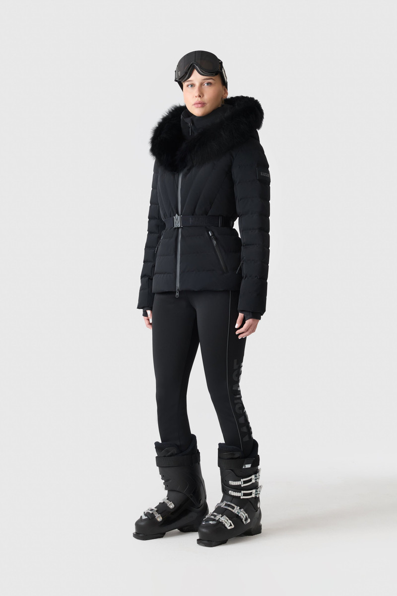 ELITA-ZR Down ski jacket with removable blue fox fur trim 3