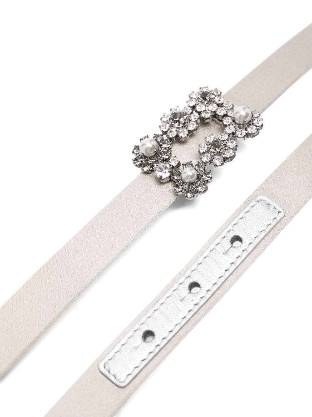 crystal-embellished leather belt - 2