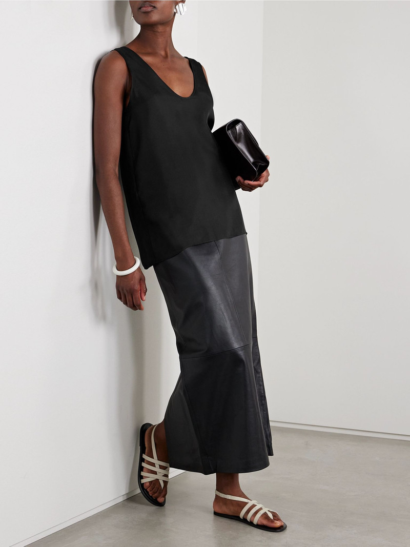 Another Tomorrow Silk-twill tank Black outlook