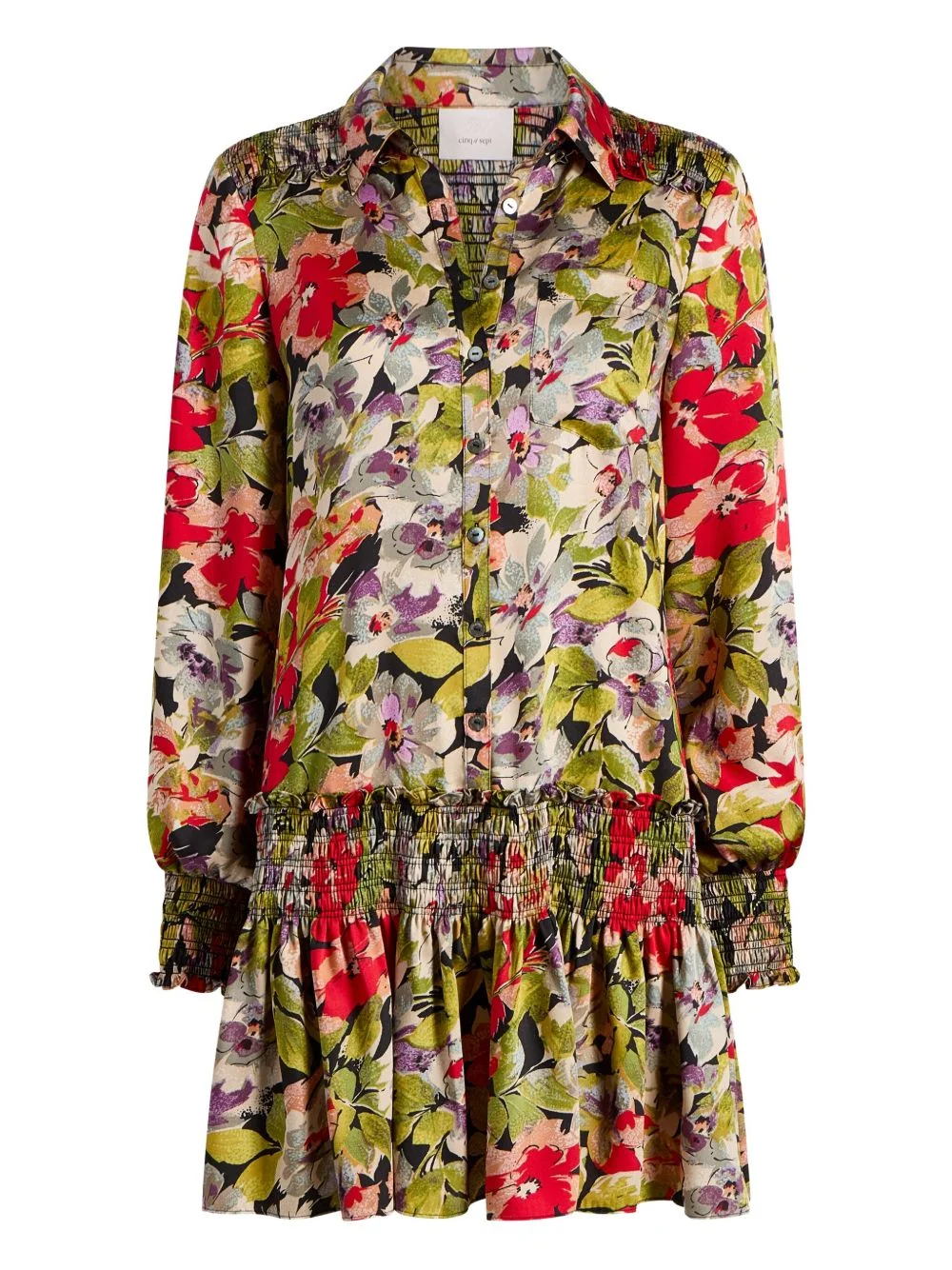 Damia floral smocked mini dress - 1
