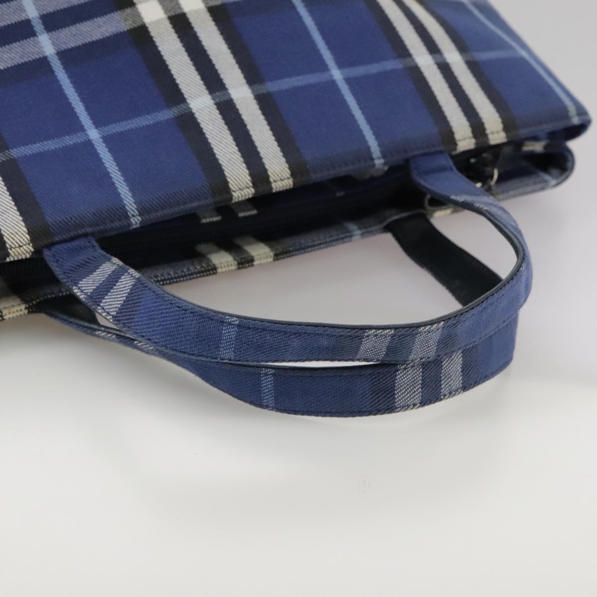 Burberry Nova Check Hand Bag Canvas Blue - 7