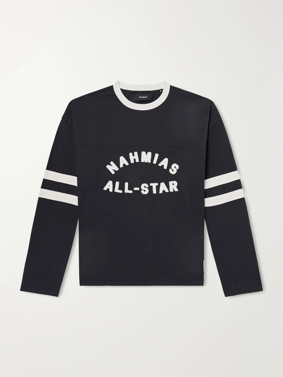 All Star Varsity Logo-Appliquéd Striped Cotton-Jersey T-Shirt - 1