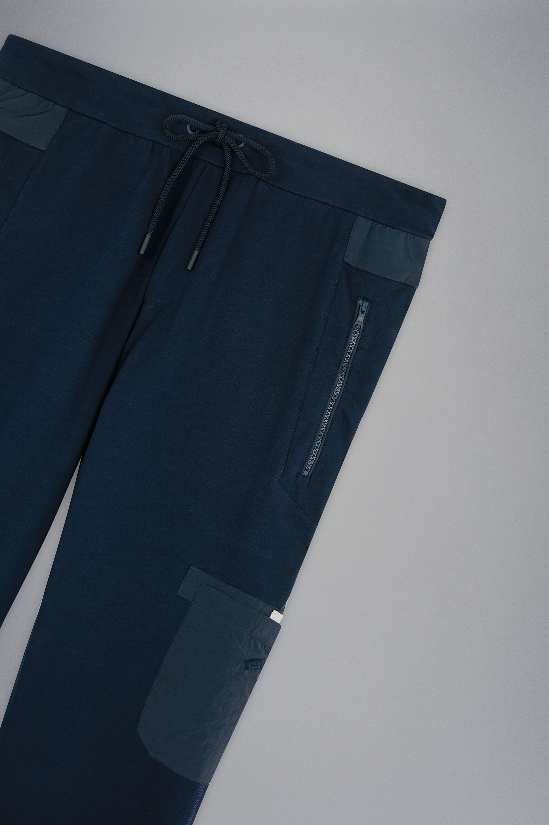 COTTON TRACK-PANTS WITH NYLON DETAILS - 5